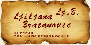 Ljiljana Bratanović vizit kartica